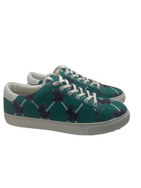 Tory Sport/Tory Burch Knit Jacquard Golf Sneaker Green Rabbit Shoes size 11 NWOT